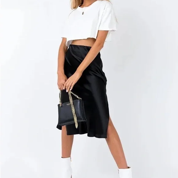 Princess Polly Black Midi Slip Skirt - Picture 2 of 10